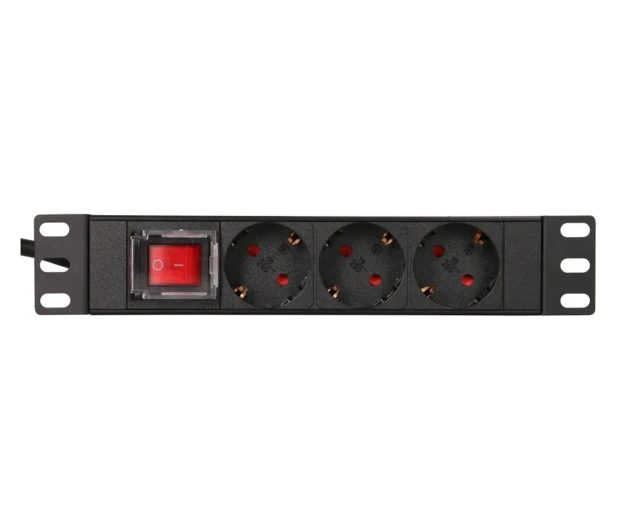 ExtraLink 10" 1U 3 Socket EU Type Power PDU Listwa zasilająca - 1545144 - zdjęcie 2